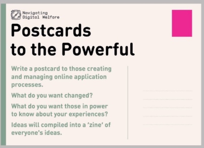 Image of template postcard for writing a statement on